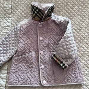 Embroidered Pink Burberry Quilted Jacket (3T)